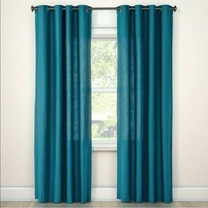 2 Textured Turquoise Curtain Panels - 54"x 95”